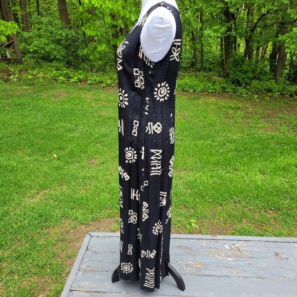 Black Tribal Pattern Sleeveless Maxi Dress size Medium - Picture 5 of 8
